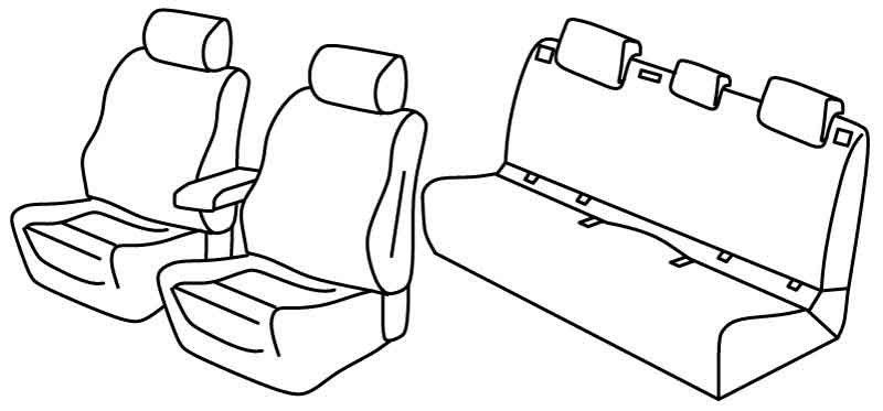 Set coprisedili Superior - Nero/Grigio - su misura per Volkswagen Polo 5p (10/17>) Comfortline
