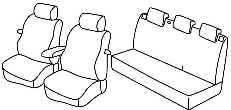 Set coprisedili Superior - Nero/Rosso - su misura per Volkswagen Polo 3p (09/09>04/14) Comfortline