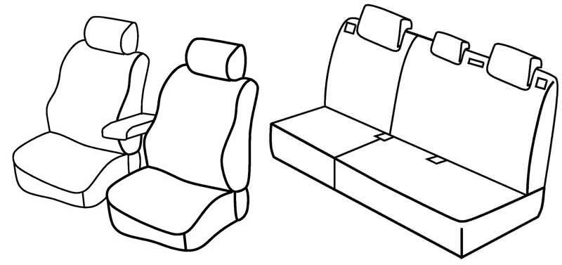 Set coprisedili Superior - Nero/Grigio - su misura per Ford Focus 5p (03/11>05/18)  - Ford Focus Wagon (06/11>05/18)