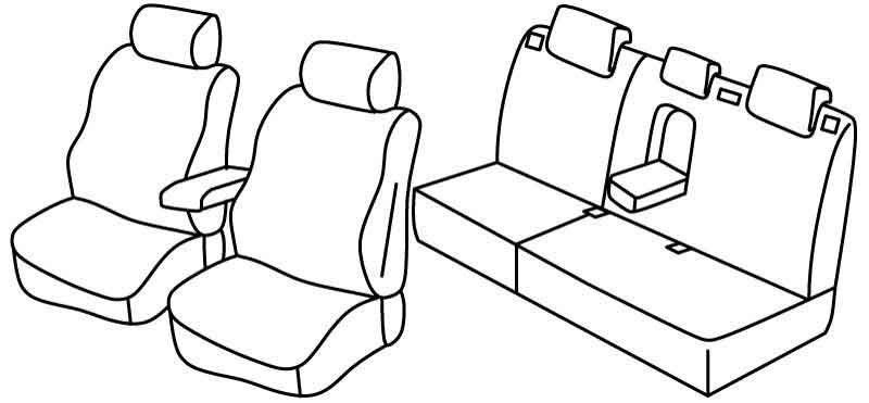 Set coprisedili Superior - Beige - su misura per Ford Focus 5p (03/11>05/18)  - Ford Focus Wagon (06/11>05/18)