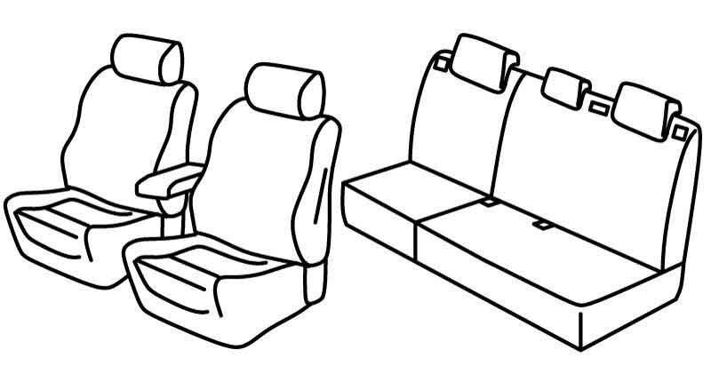 Set coprisedili Superior - Beige - su misura per Ford Focus 5p (03/11>05/18) ST Line - Ford Focus Wagon (06/11>05/18)