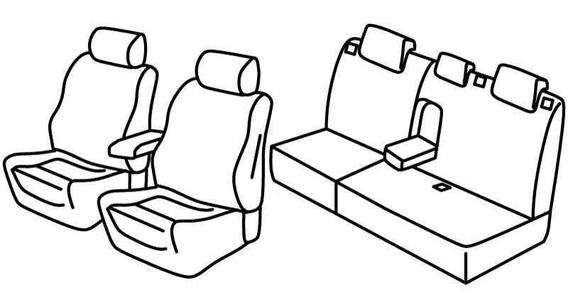 Set coprisedili Superior - Nero/Blu - su misura per Ford Focus 5p (03/11>05/18) ST Line - Ford Focus Wagon (06/11>05/18) ST Line