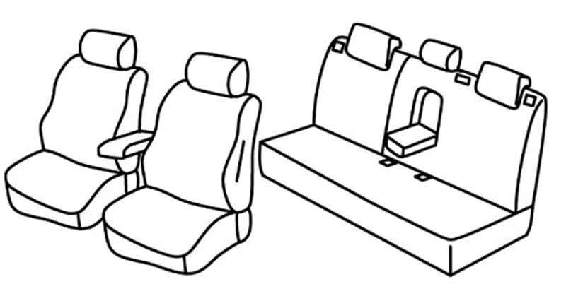 Set coprisedili Superior - Nero/Rosso - su misura per Ford Mondeo 4p (11/14>) Trend - Ford Mondeo Hybrid (11/14>) Trend