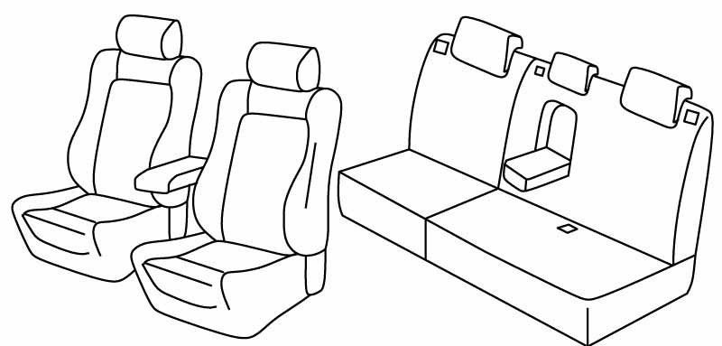 Set coprisedili Superior - Grigio/Nero - su misura per Ford Kuga (03/13>10/19) Titanium