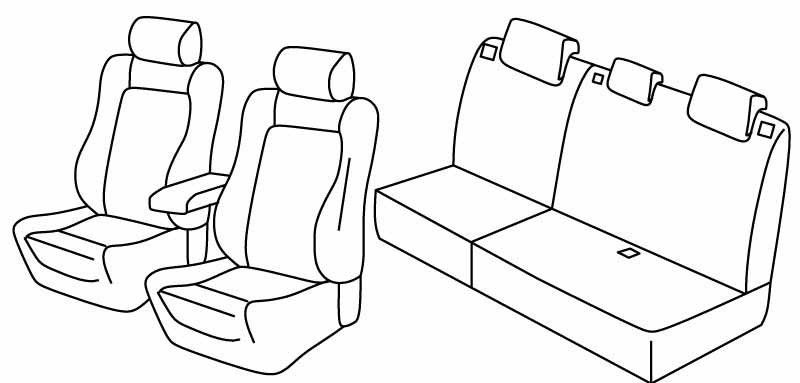 Set coprisedili Superior - Grigio/Nero - su misura per Ford Kuga (03/13>10/19)
