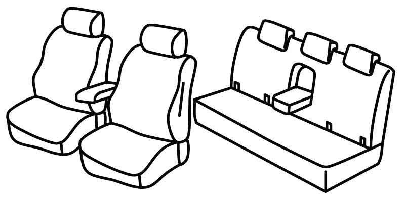 Set coprisedili Superior - Nero/Grigio - su misura per Ford Ranger (09/15>) XLT