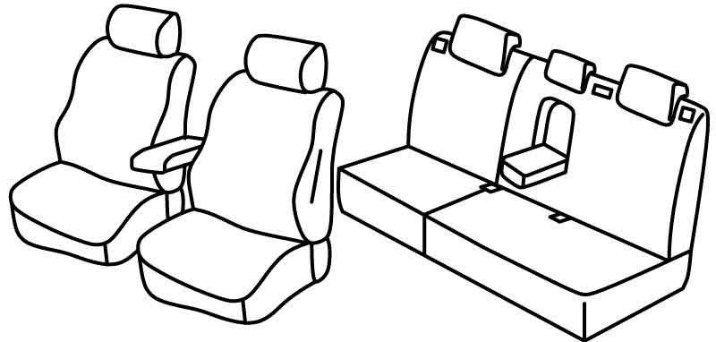 Set coprisedili Superior - Nero/Rosso - su misura per Ford Mondeo 4p (05/07>10/14)  - Ford Mondeo Wagon (05/07>10/14)