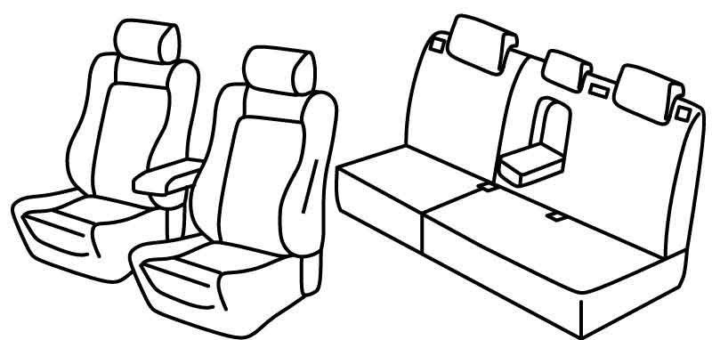 Set coprisedili Superior - Nero/Grigio - su misura per Ford Mondeo 4p (05/07>10/14)  - Ford Mondeo Wagon (05/07>10/14)