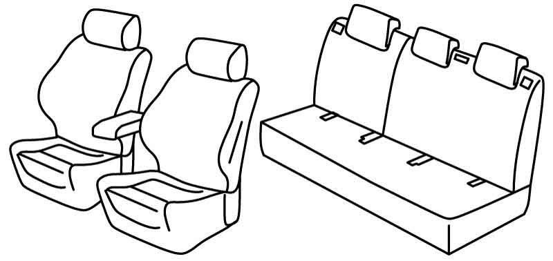 Set coprisedili Superior - Nero/Blu - su misura per Ford Focus 5p (06/18>)