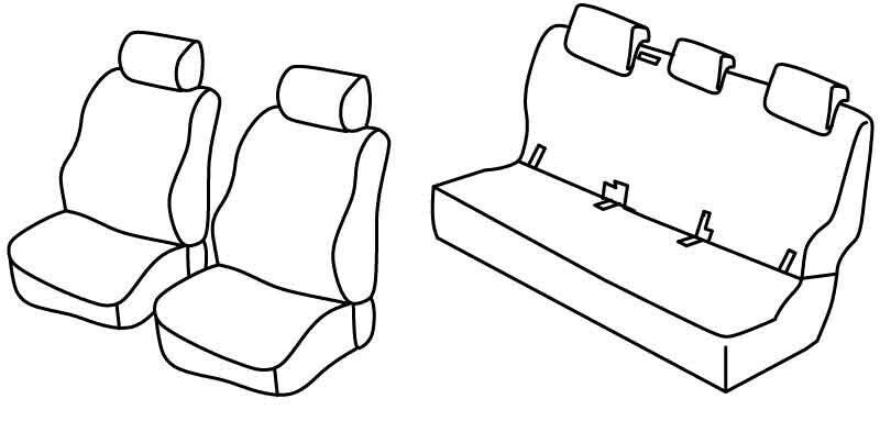 Set coprisedili Superior - Nero/Grigio - su misura per Ford Ranger (06/12>)