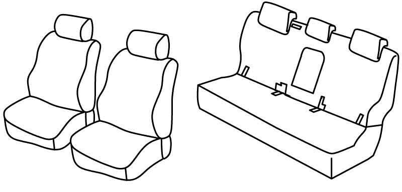Set coprisedili Superior - Nero/Grigio - su misura per Ford Ranger (06/12>)