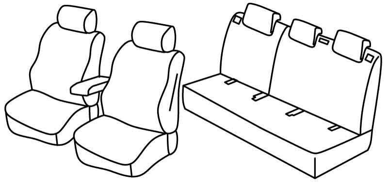 Set coprisedili Superior - Nero/Rosso - su misura per Ford Focus 5p (06/18>)