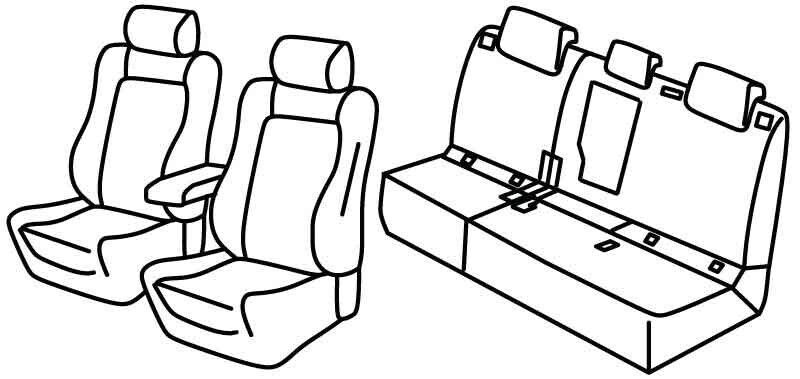Set coprisedili Superior - Nero/Grigio - su misura per Ford Kuga (11/19>) ST-Line