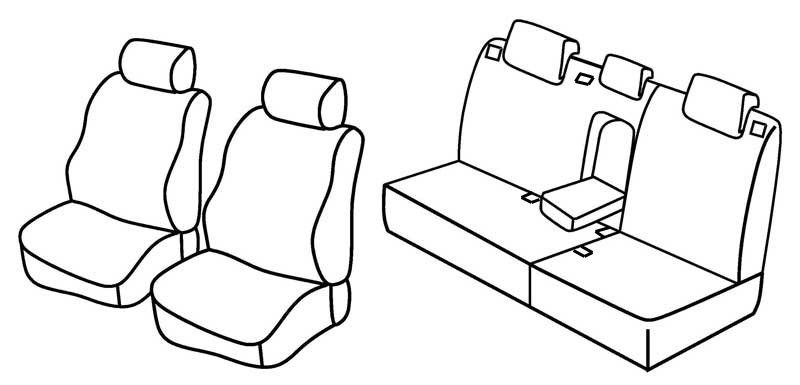Set coprisedili Superior - Grigio/Nero - su misura per Honda Civic 5p (01/06>01/12)