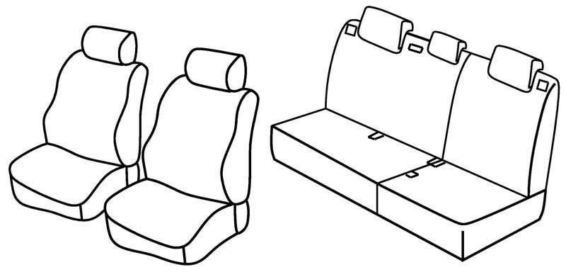 Set coprisedili Superior - Grigio/Nero - su misura per Honda Civic 5p (01/06>01/12)