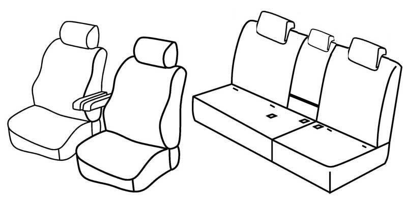 Set coprisedili Superior - Nero/Grigio - su misura per Honda CR-V (01/07>09/12) fino al 2009