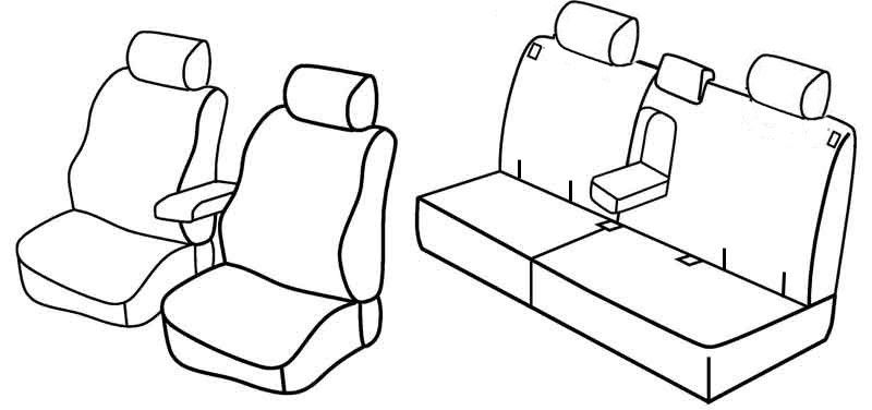 Set coprisedili Superior - Nero/Blu - su misura per Honda CR-V (10/12>10/18)