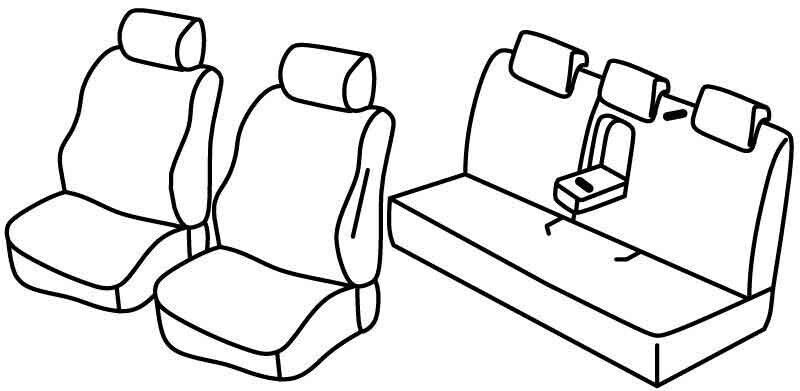 Set coprisedili Superior - Nero/Grigio - su misura per Honda Civic 4p (03/17>)