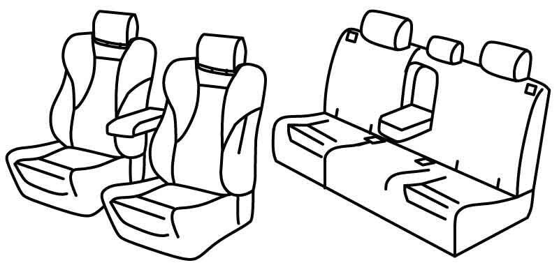 Set coprisedili Superior - Nero/Rosso - su misura per Honda CR-V (11/18>)