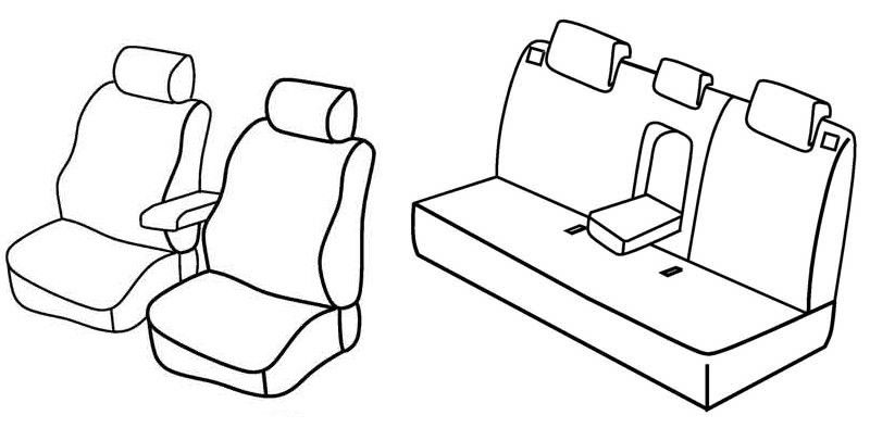 Set coprisedili Superior - Nero/Rosso - su misura per Hyundai ix35 (03/10>08/13)