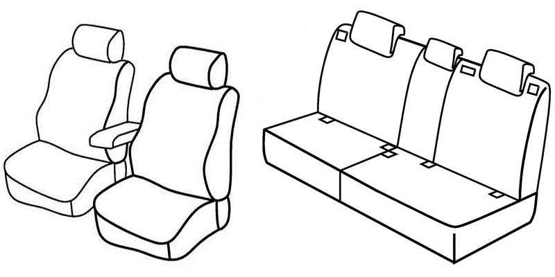 Set coprisedili Superior - Nero/Grigio - su misura per Hyundai Santa Fe (03/06>09/12)