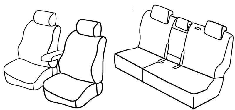 Set coprisedili Superior - Nero/Rosso - su misura per Hyundai Santa Fe (10/12>10/18)