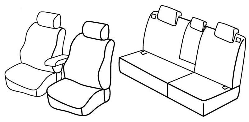 Set coprisedili Superior - Nero/Rosso - su misura per Hyundai Tucson (08/04>02/10) dal 2006