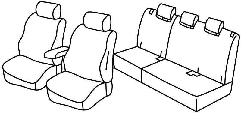 Set coprisedili Superior - Nero/Rosso - su misura per Honda Jazz (09/15>05/20) Trend