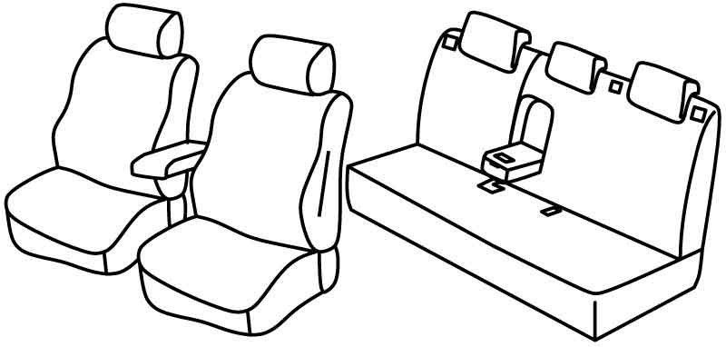 Set coprisedili Superior - Nero/Blu - su misura per Hyundai Kona (10/17>) Electric