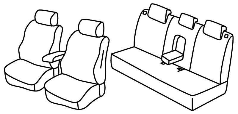 Set coprisedili Superior - Nero/Rosso - su misura per Hyundai Tucson (11/20>)