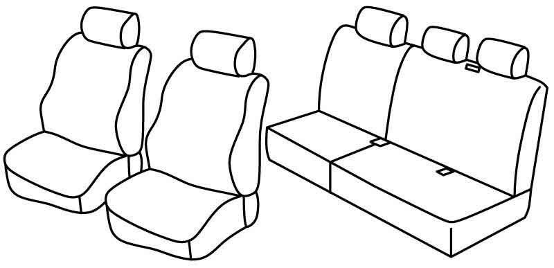 Set coprisedili Superior - Nero/Grigio - su misura per Jeep Grand Cherokee (06/05>12/10) CRD