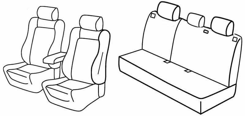 Set coprisedili Superior - Nero/Grigio - su misura per Jeep Renegade (09/14>) Sport