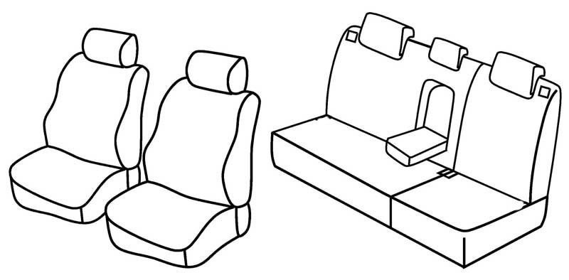 Set coprisedili Superior - Nero/Blu - su misura per Kia Sportage (11/04>08/10) dal 9/2008