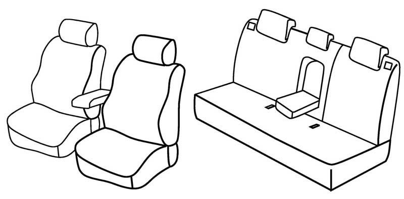 Set coprisedili Superior - Nero/Rosso - su misura per Kia Sportage (09/10>02/16)