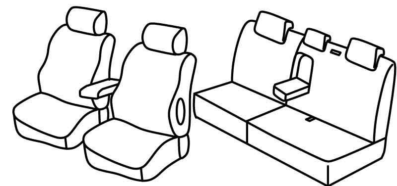 Set coprisedili Superior - Grigio/Nero - su misura per Lancia Delta (06/08>06/15)