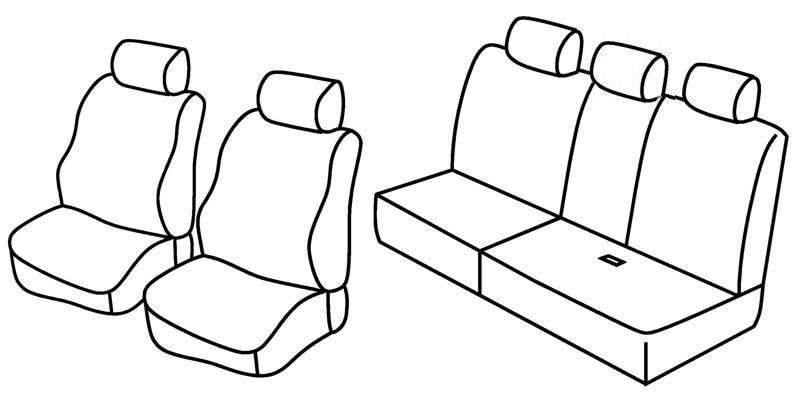 Set coprisedili Superior - Grigio/Nero - su misura per Lancia Musa (09/04>12/13)