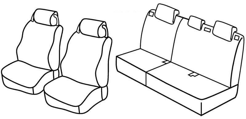 Set coprisedili Superior - Nero/Rosso - su misura per Land Rover Discovery 5p (10/04>08/09)