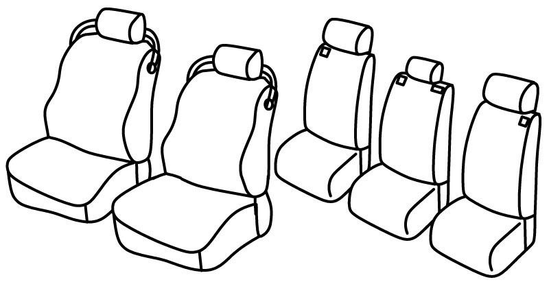 Set coprisedili Superior - Nero/Rosso - su misura per Land Rover Discovery 5p (10/04>08/09)