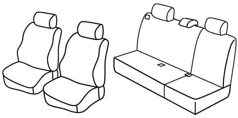Set coprisedili Superior - Nero/Rosso - su misura per Land Rover Freelander 5p (10/97>11/06) fino al 9/2003