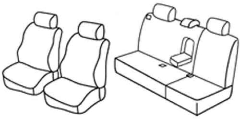 Set coprisedili Superior - Nero/Grigio - su misura per Land Rover Freelander 5p (10/97>11/06) fino al 9/2003