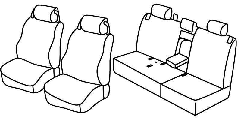 Set coprisedili Superior - Nero/Rosso - su misura per Land Rover Discovery 5p (10/04>08/09)