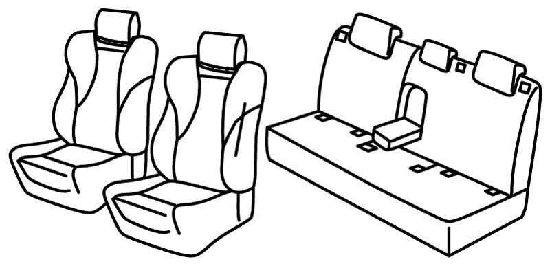 Set coprisedili Superior - Nero/Grigio - su misura per Land Rover Evoque 5p (09/15>12/18)