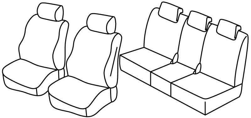 Set coprisedili Superior - Nero/Rosso - su misura per Mazda 5 5p (08/05>10/10)