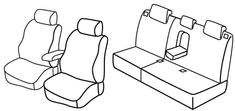 Set coprisedili Superior - Grigio/Nero - su misura per Mazda 6 4p (04/08>12/12)