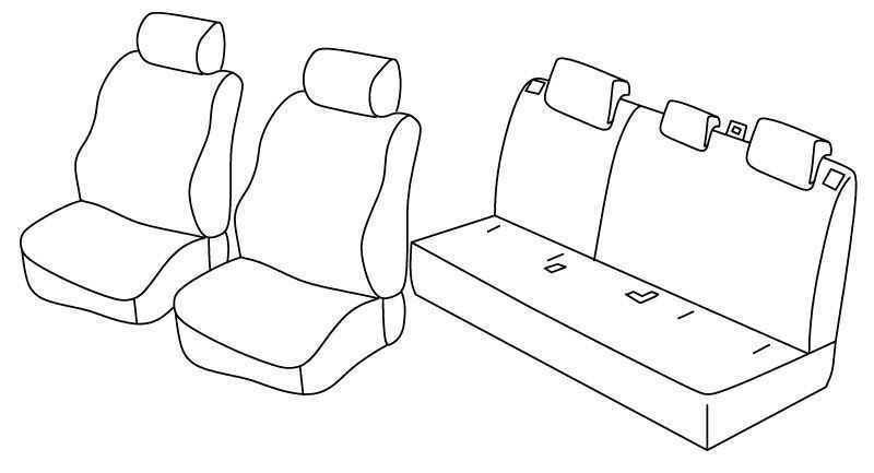 Set coprisedili Superior - Nero/Rosso - su misura per Mazda CX-3 (06/15>)
