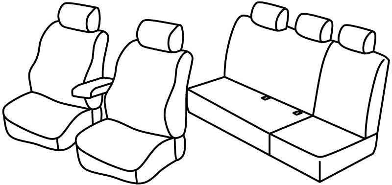 Set coprisedili Superior - Nero/Rosso - su misura per Mercedes Classe A 5p (05/97>08/04)
