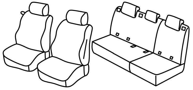 Set coprisedili Superior - Nero/Rosso - su misura per Mercedes Classe A 5p (09/04>09/12)