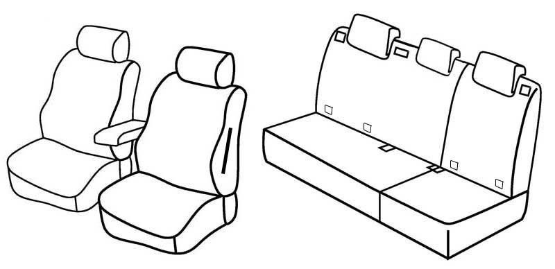 Set coprisedili Superior - Grigio/Nero - su misura per Mercedes Classe B (05/05>09/11)