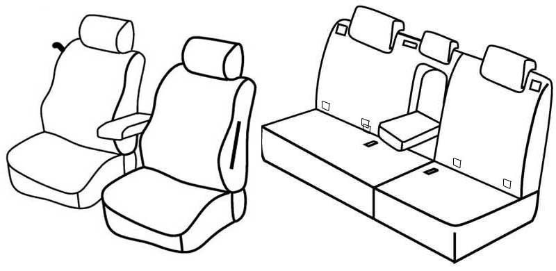 Set coprisedili Superior - Nero/Grigio - su misura per Mercedes Classe B (05/05>09/11)