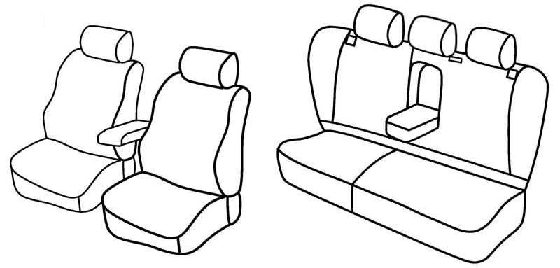 Set coprisedili Superior - Beige - su misura per Mercedes Classe C 4p (05/00>01/07) fino al 3/2004